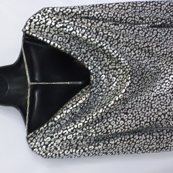 MICHAEL KORS Metallic Animal Print Midi Dress, back collar detail - Picture 3 of 7